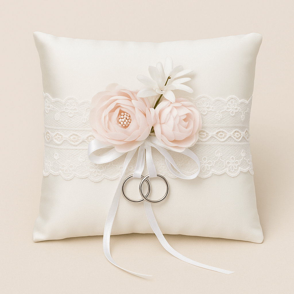Coussin alliance mariage champetre | Dreamy Sloth® Blanc / 20x20 cm