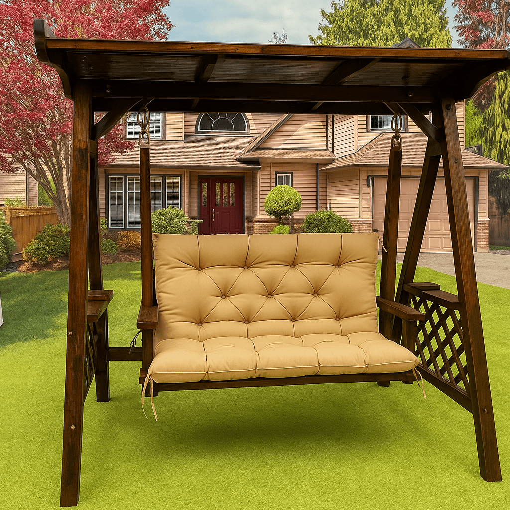 Coussin banc extérieur imperméable | Dreamy Sloth® Beige / 100x100 cm