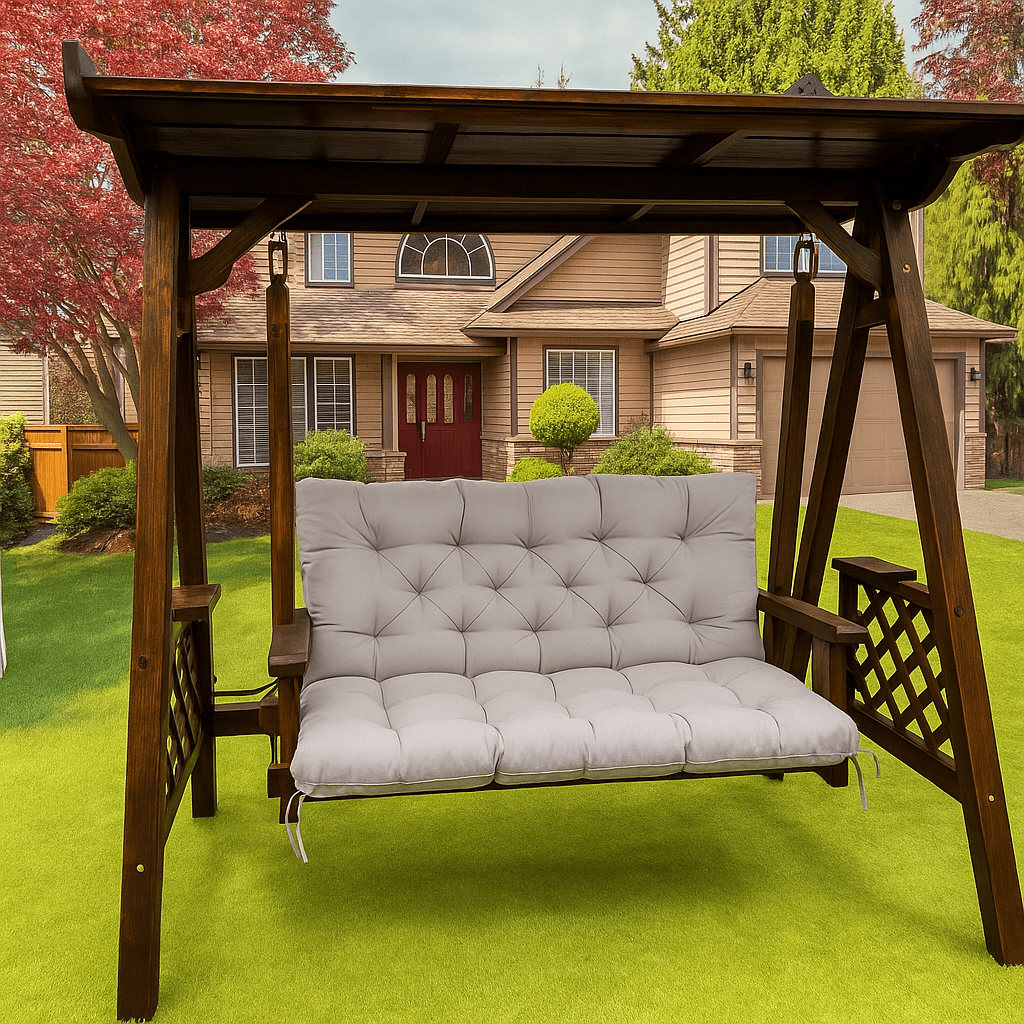 Coussin banc extérieur imperméable | Dreamy Sloth® Gris clair / 100x100 cm