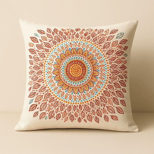 Coussin blanc boheme | DreamySloth®