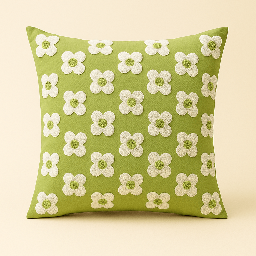 Coussin brodé fleurs | Dreamy Sloth®
