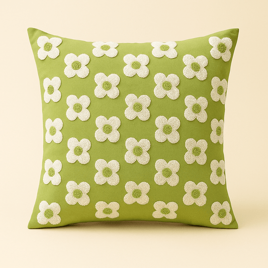 Coussin brodé fleurs | Dreamy Sloth®