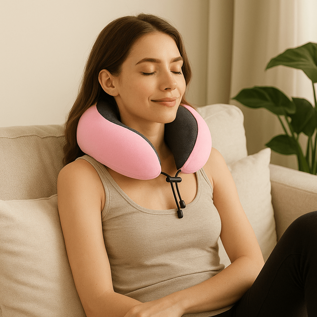 Coussin cervical voyage | Dreamy Sloth® Rose / 30x25 cm