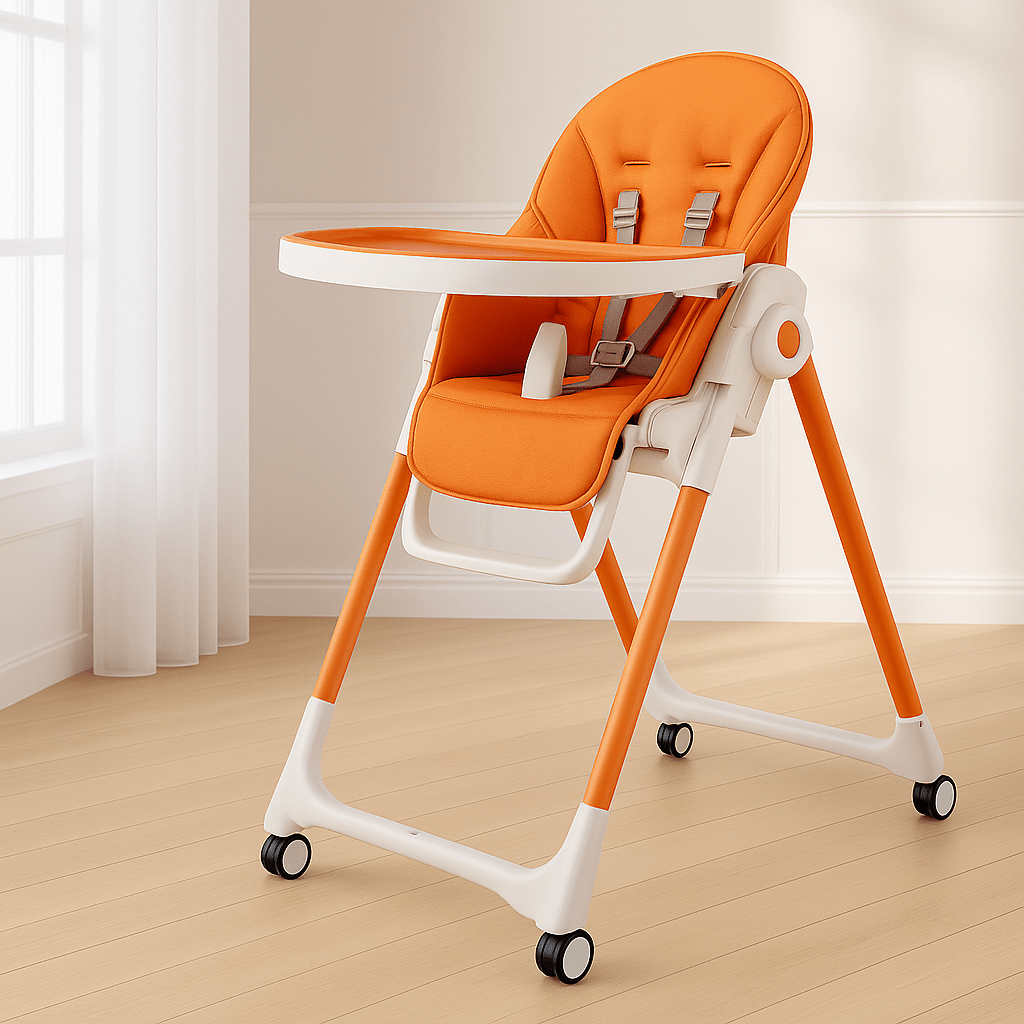 Coussin chaise haute bébé | Dreamy Sloth® Orange / 83x40 cm