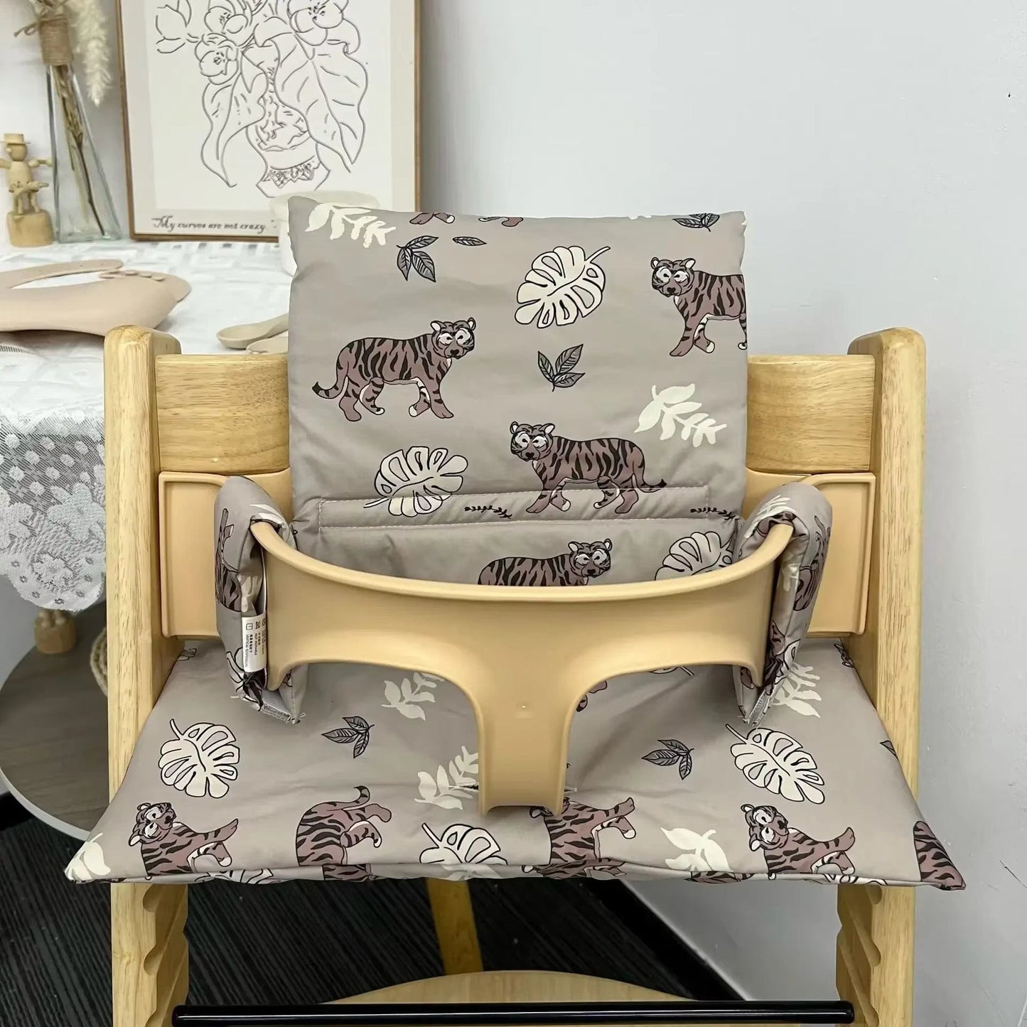 Coussin chaise haute en bois | Dreamy Sloth® Gris / 36x24 cm