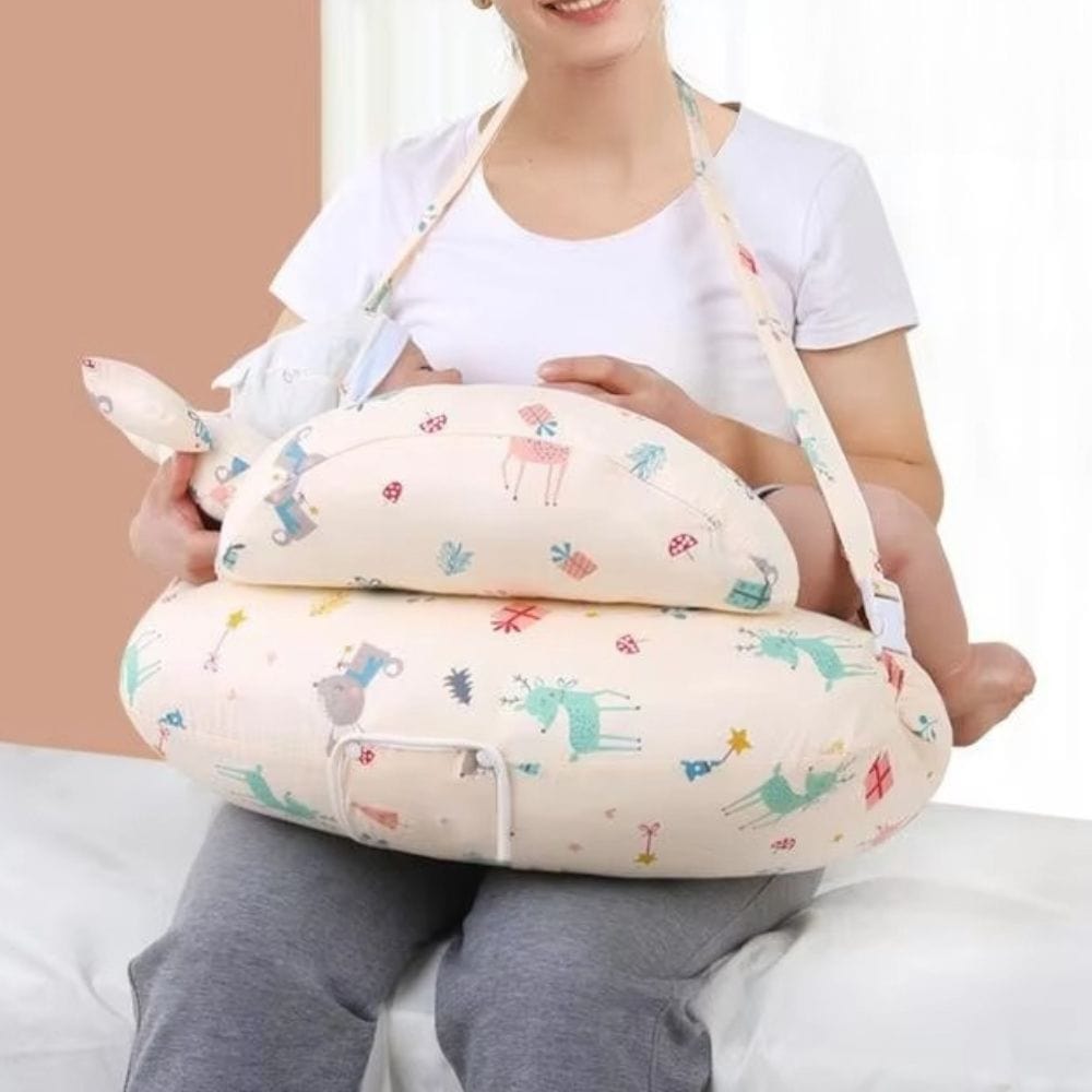 Coussin d'allaitement avec attache | Dreamy Sloth® Rose / 60x70 cm