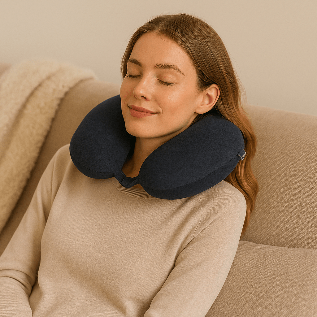 Coussin de cou pour voyage | Dreamy Sloth® Bleu marine