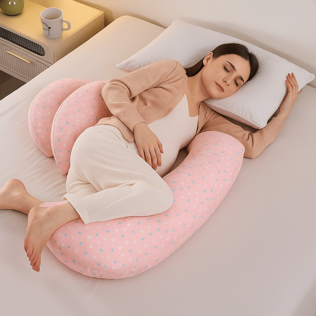 Coussin de grossesse bebe | Dreamy Sloth® Rose / 110x35 cm