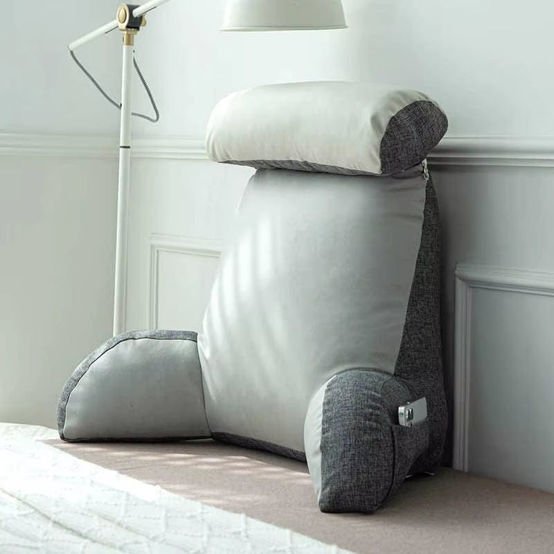 Coussin de lecture adulte | Dreamy Sloth® Gris clair / 75x58 cm