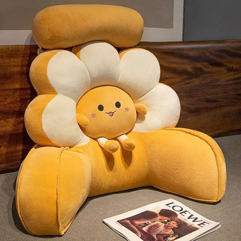Coussin de lecture de lit | Dreamy Sloth® Jaune / 60x50 cm