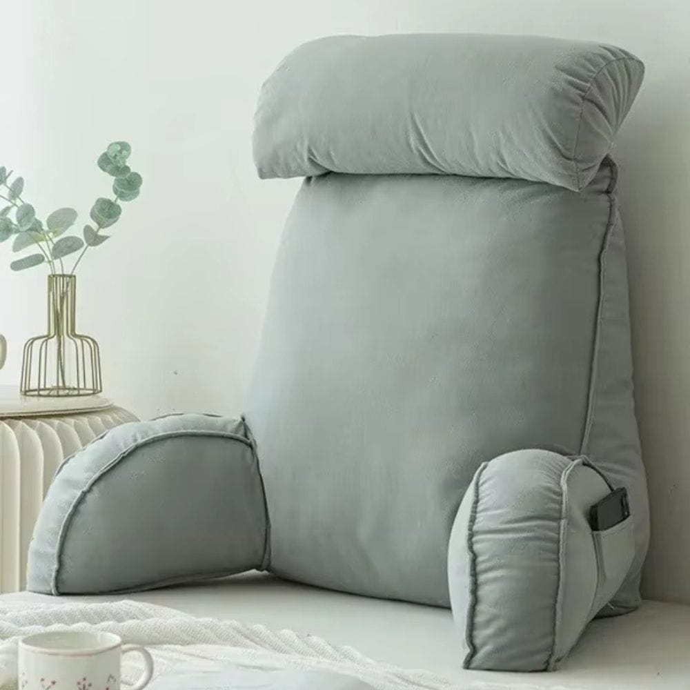 Coussin de lecture ergonomique | Dreamy Sloth® Gris clair / 75x50 cm