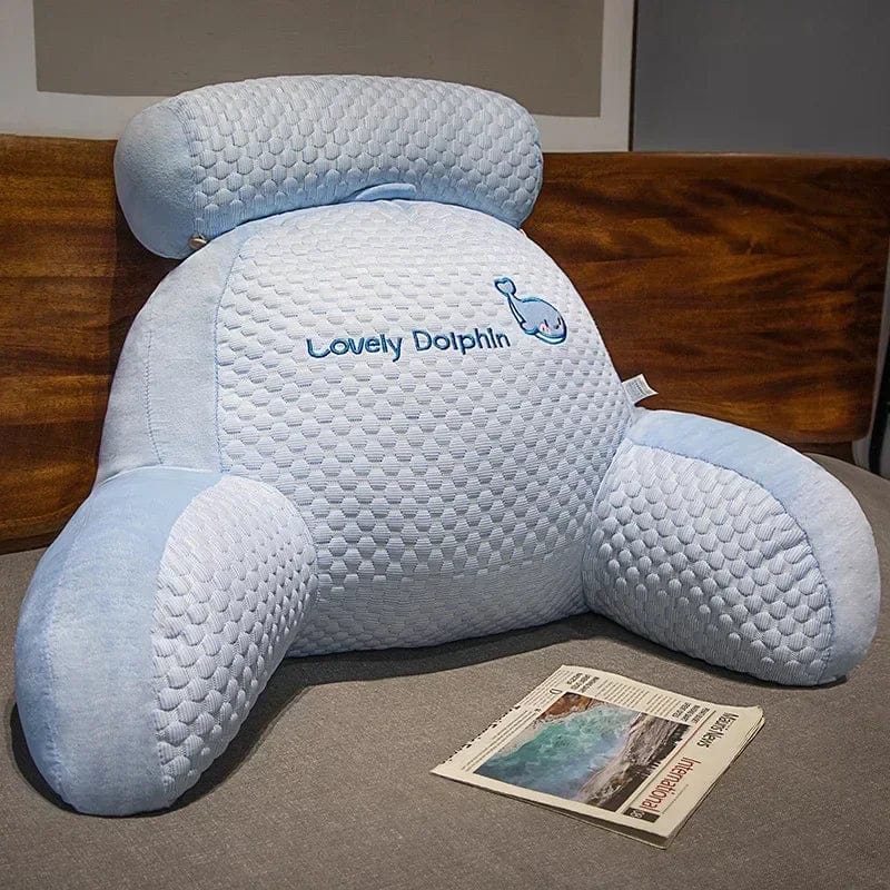 Coussin de lecture lit | Dreamy Sloth® Bleu / 60x45x20cm