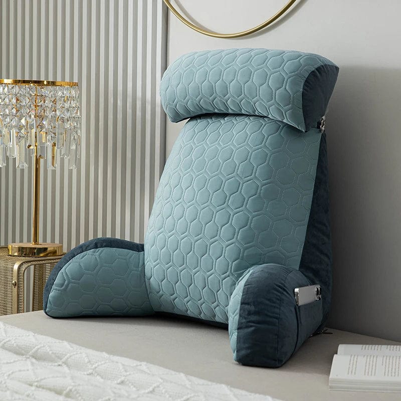 Coussin de lecture memoire de forme | Dreamy Sloth® Bleu clair / 75x58 cm