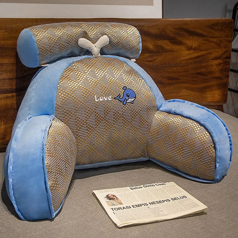 Coussin de lecture pour le lit | Dreamy Sloth® Bleu / 60x40 cm