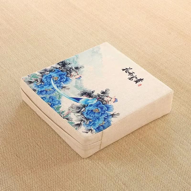 Coussin de méditation japonais | Dreamy Sloth® Bleu / 40x40 cm