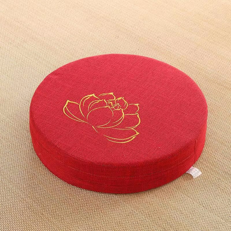 Coussin de meditation rond | Dreamy Sloth® Rouge / 40x40 cm