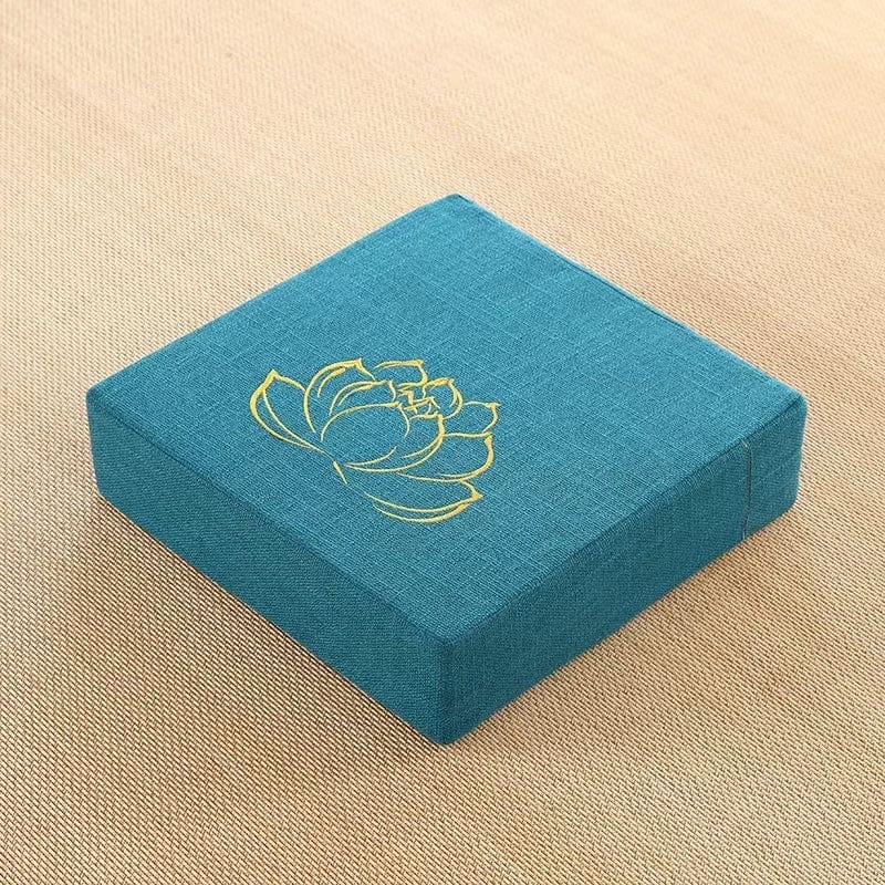 Coussin de méditation yoga | Dreamy Sloth® Bleu canard / 40x40 cm