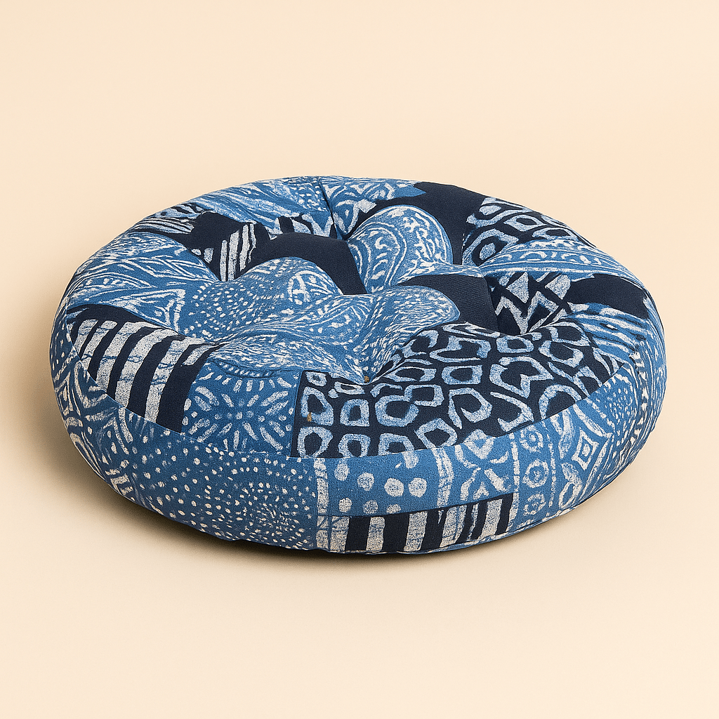 Coussin de sol bleu | Dreamy Sloth® Bleu / 55x55 cm