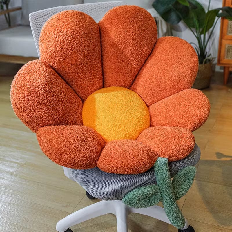Coussin de sol fleur | Dreamy Sloth® Orange / 60x65 cm