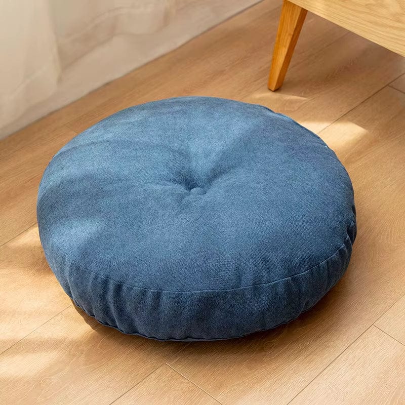 Coussin de sol rond | Dreamy Sloth® Bleu / 42x42 cm