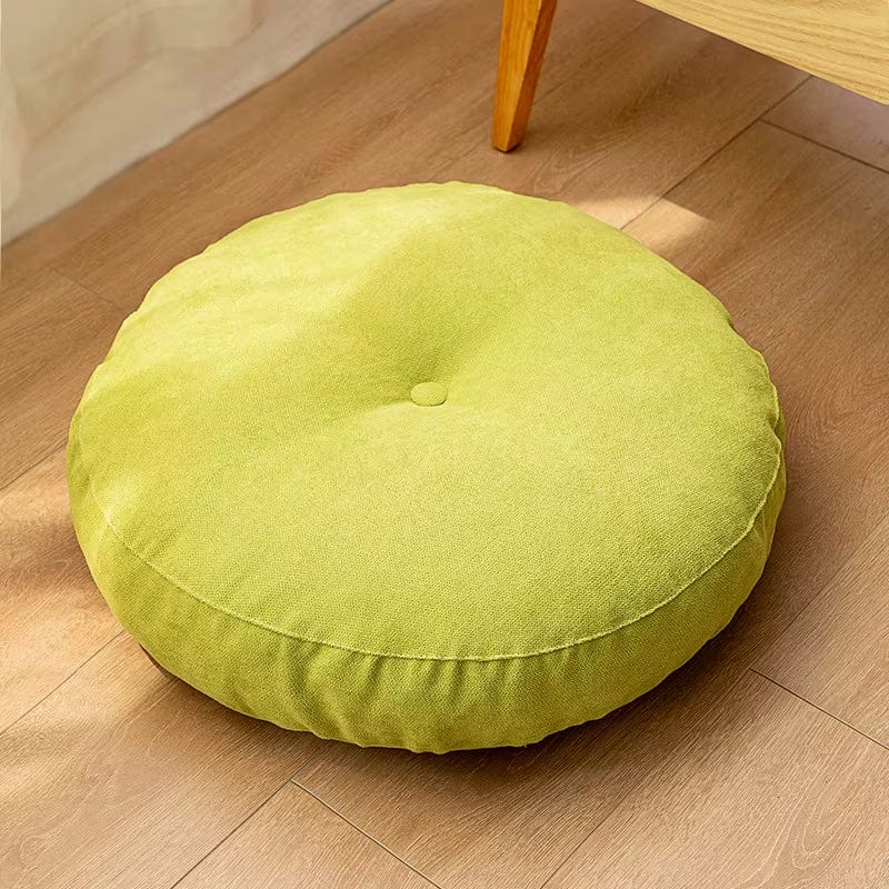 Coussin de sol rond | Dreamy Sloth® Vert / 42x42 cm
