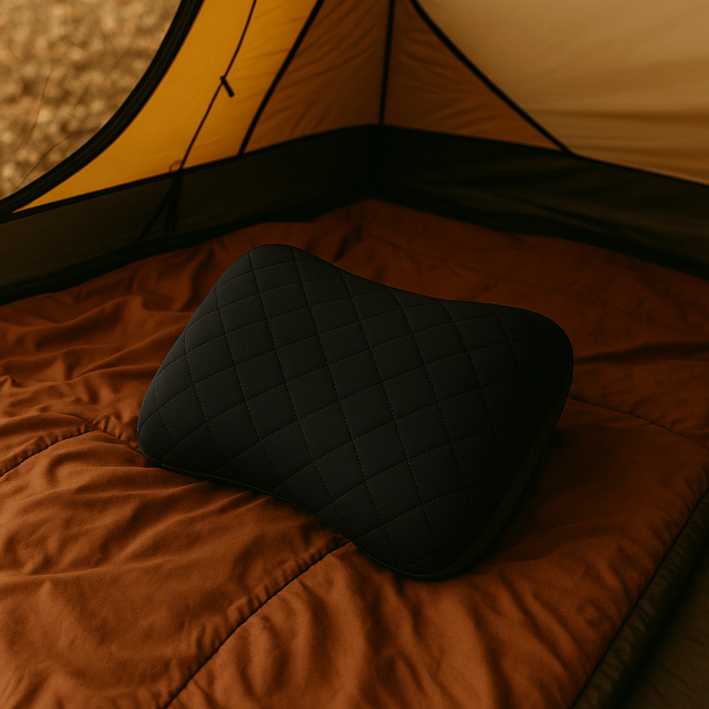 Coussin de voyage gonflable | Dreamy Sloth® Noir / 46x32 cm