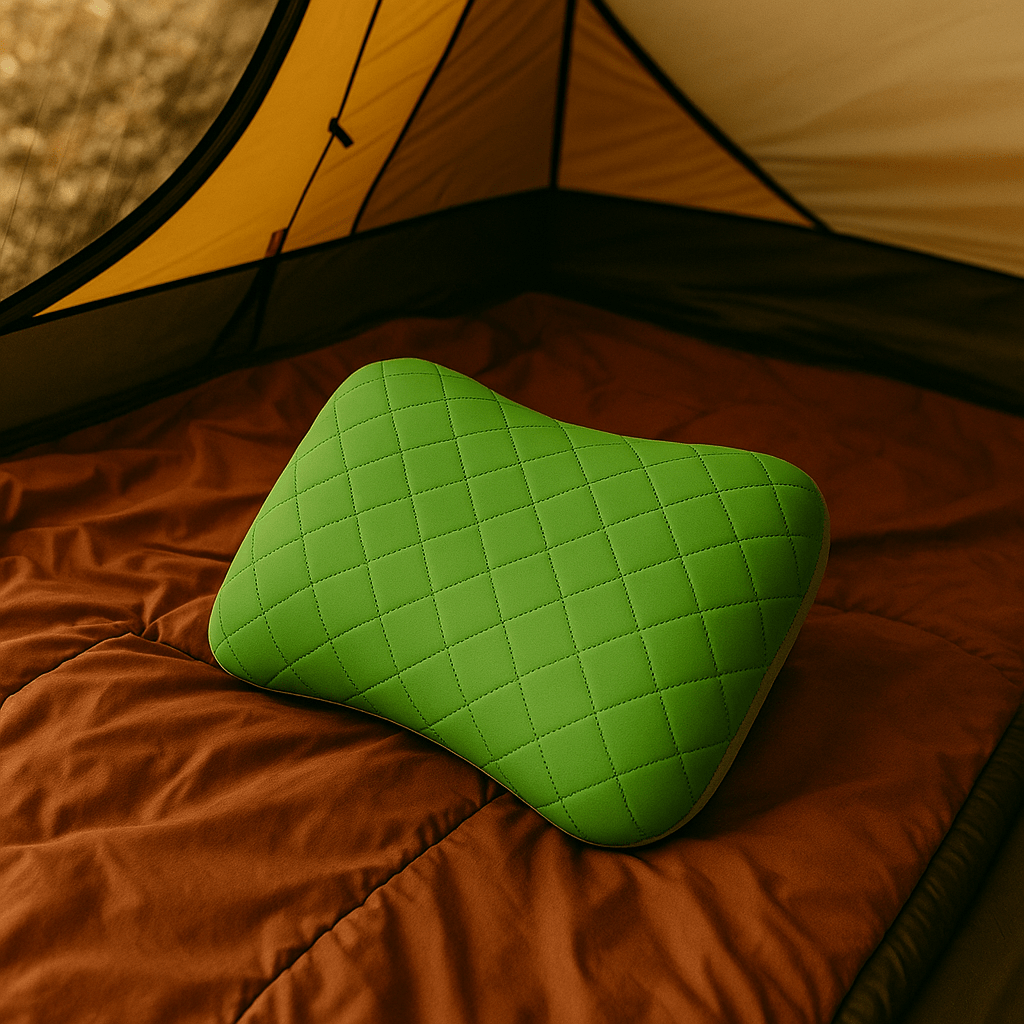 Coussin de voyage gonflable | Dreamy Sloth® Vert / 46x32 cm