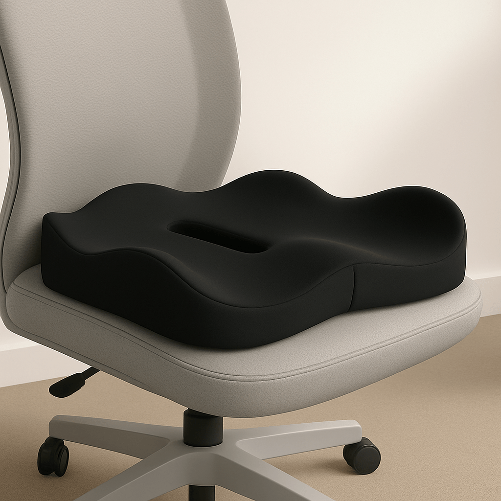 Coussin ergonomique chaise | DreamySloth® Noir / 40x33 cm
