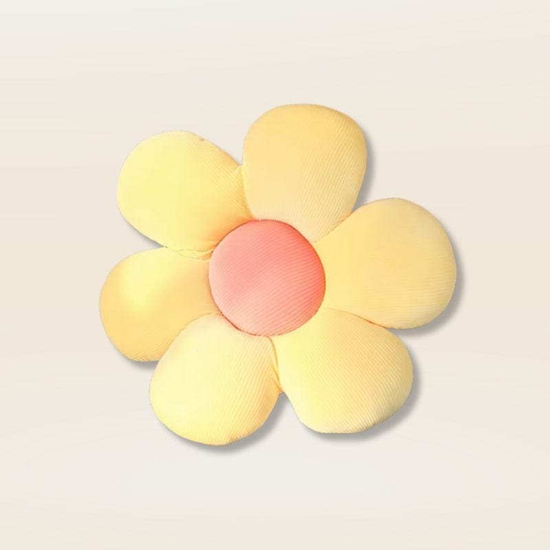Coussin fleuri| Dreamy Sloth® Jaune / 40x40 cm