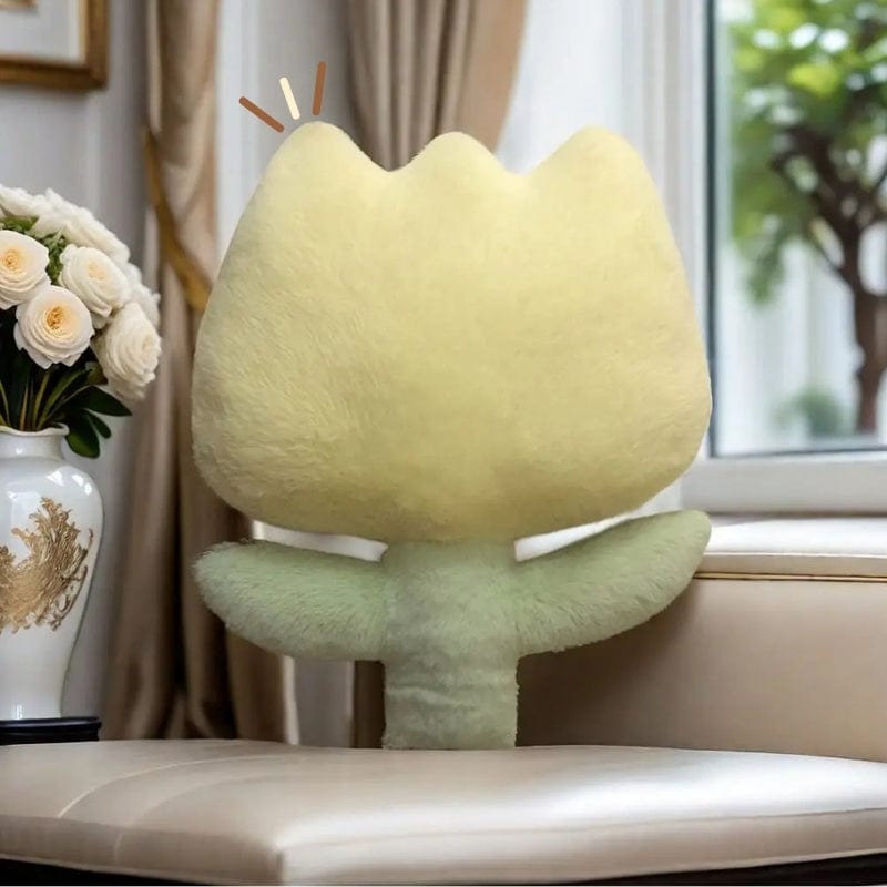 Coussin forme fleur | Dreamy Sloth® Jaune / 40 cm