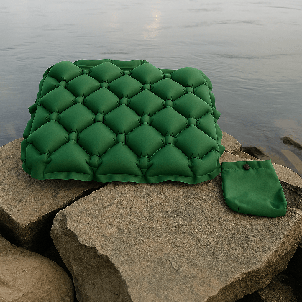 Coussin gonflable exterieur | DreamySloth® Vert / 44x34 cm
