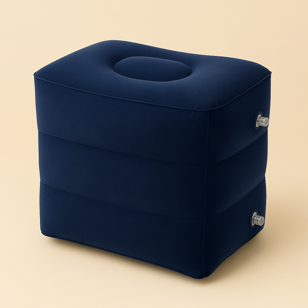 Coussin gonflable jambe avion | Dreamy Sloth® Bleu marine / 40x38 cm