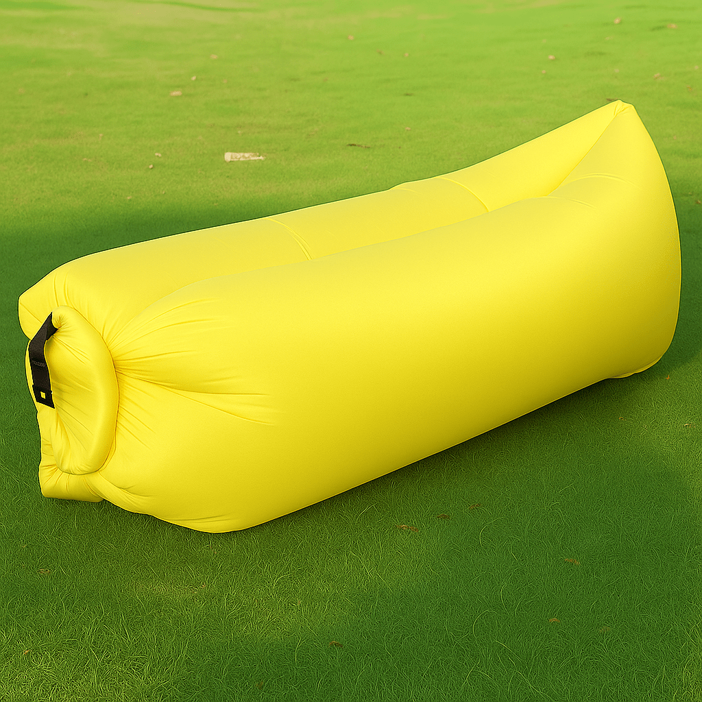 Coussin gonflable pour la plage | DreamySloth® Jaune / 200x70 cm