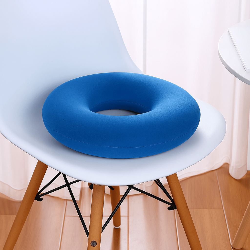 Coussin gonflable rond | Dreamy Sloth® Bleu clair / 35x35 cm