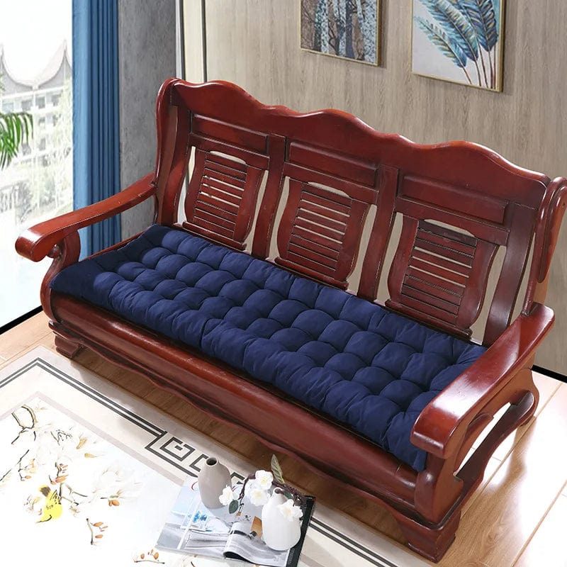 Coussin matelassé pour banquette | Dreamy Sloth® Bleu foncé / 53x53 cm