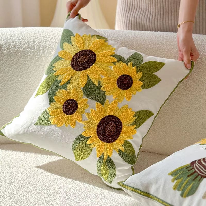 Coussin motif tournesol | Dreamy Sloth® Jaune / 45x45 cm