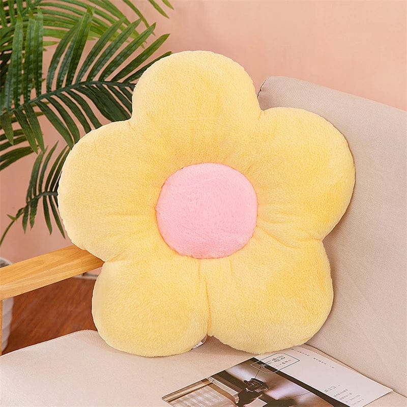 Coussin petite fleur | Dreamy Sloth® Jaune / 35x35 cm