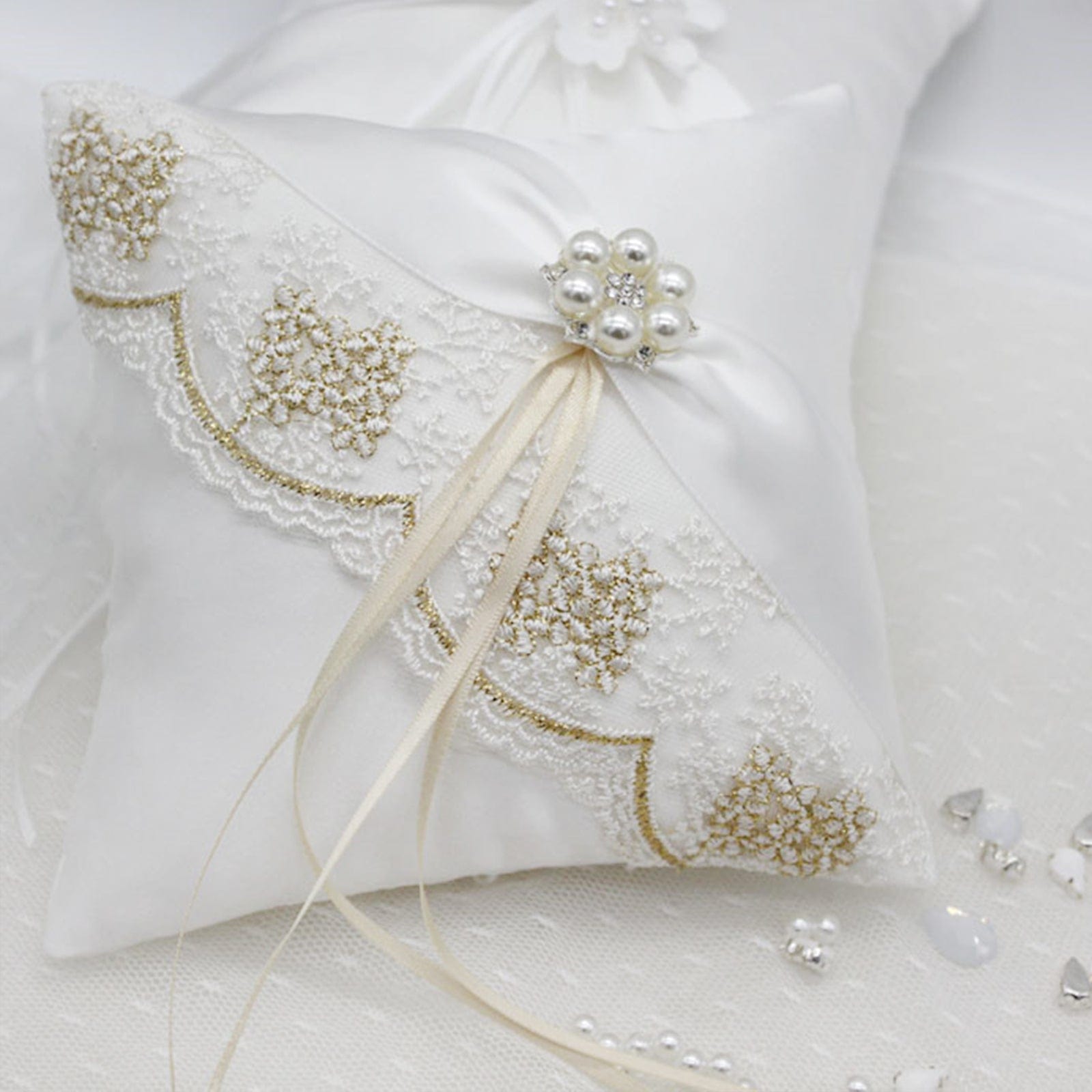 Coussin pour alliance mariage | Dreamy Sloth® Blanc / 20x20 cm