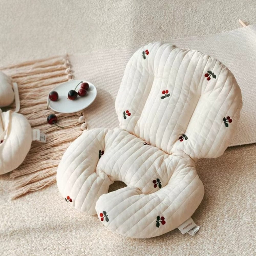 Coussin pour chaise haute en bois avec harnais | Dreamy Sloth® Cerise / 30x44 cm