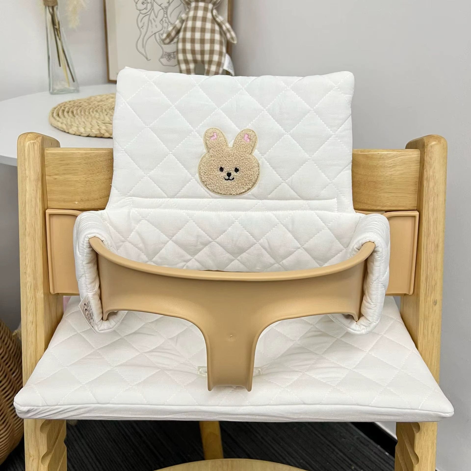 Coussin pour chaise haute en bois | Dreamy Sloth® Blanc / 36x24 cm