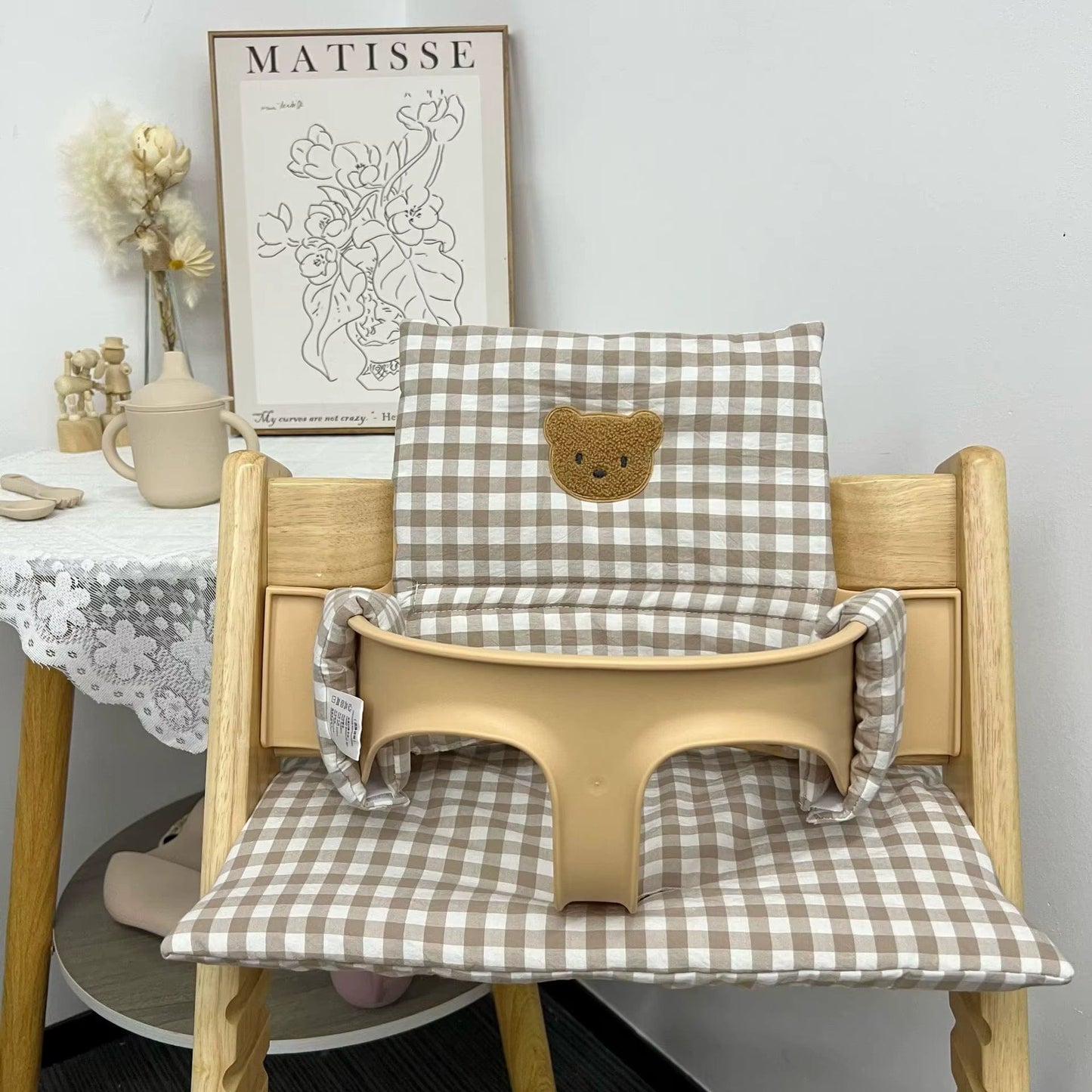 Coussin pour chaise haute en bois | Dreamy Sloth® Gris / 36x24 cm