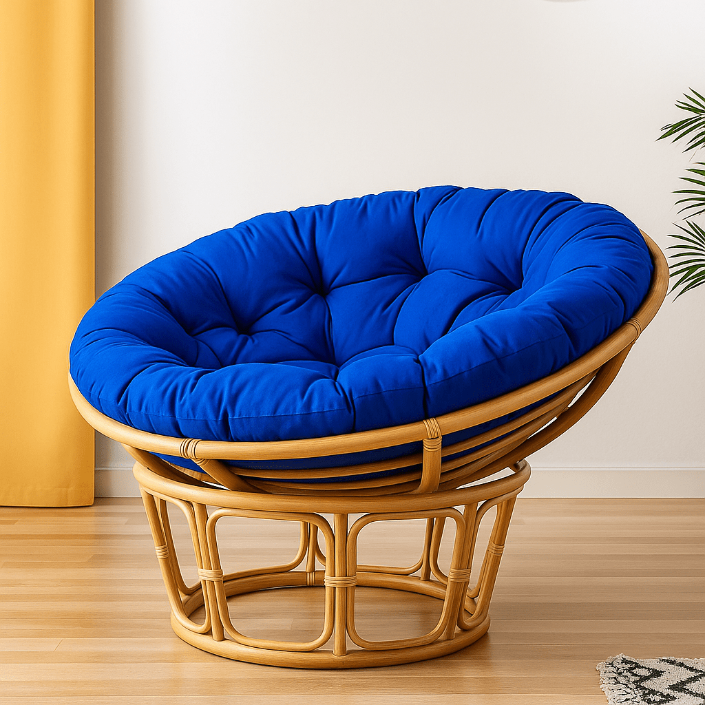 Coussin pour fauteuil rotin rond | Dreamy Sloth® Bleu / 40x40 cm