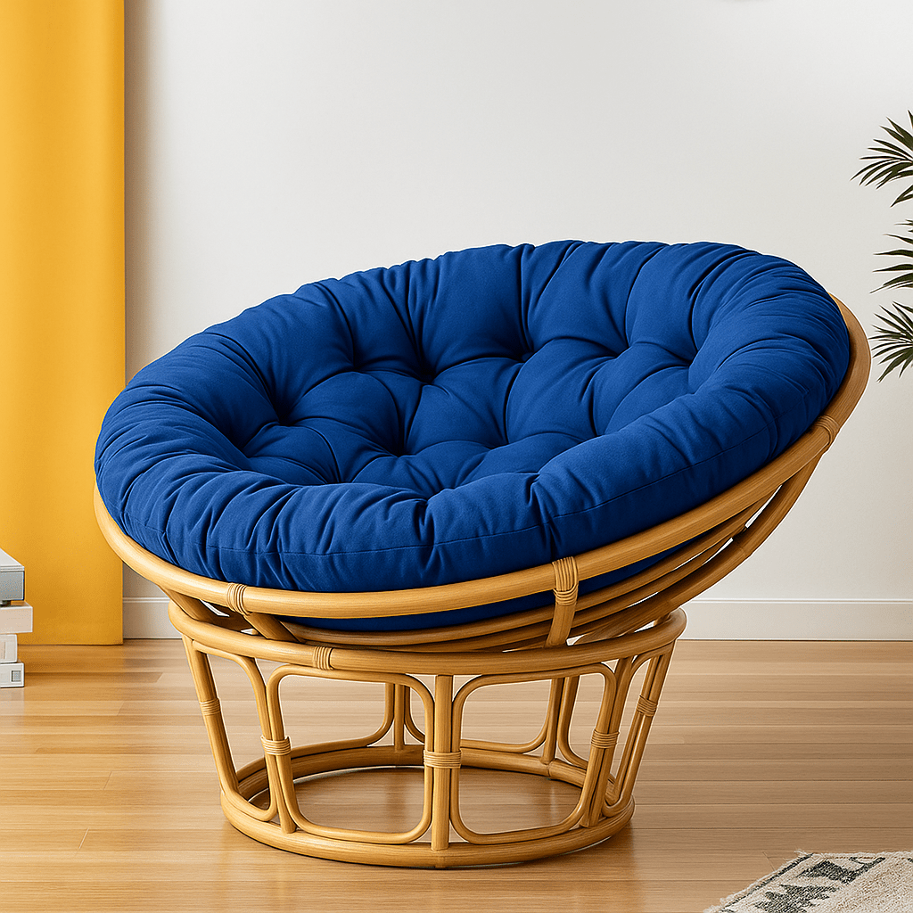 Coussin pour fauteuil rotin rond | Dreamy Sloth® Bleu foncé / 40x40 cm