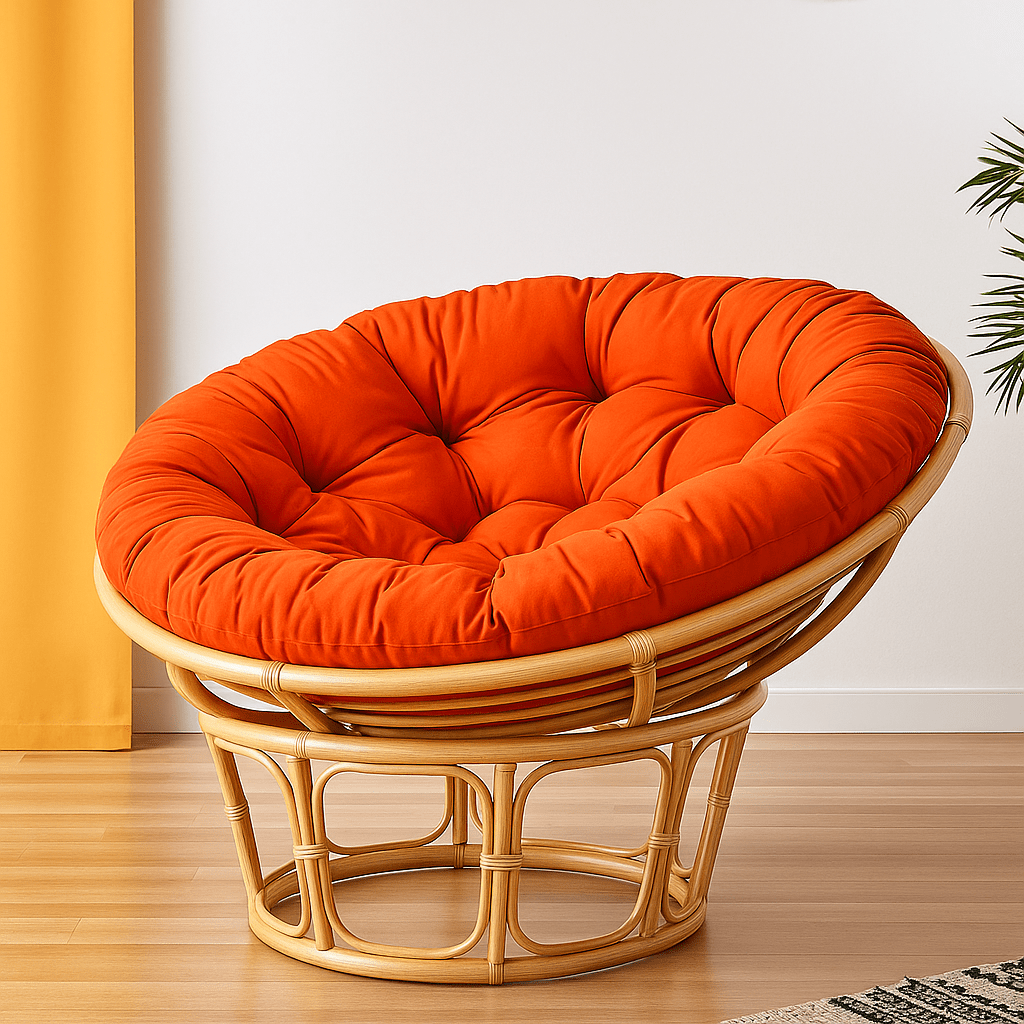 Coussin pour fauteuil rotin rond | Dreamy Sloth® Orange / 40x40 cm