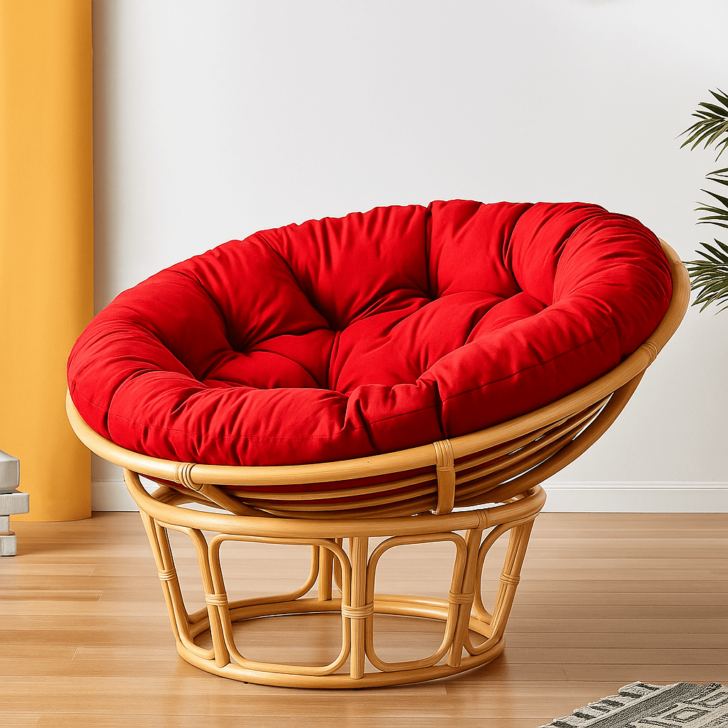 Coussin pour fauteuil rotin rond | Dreamy Sloth® Rouge / 40x40 cm