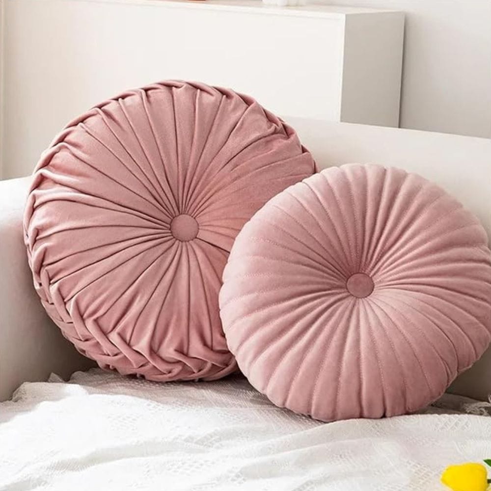 Coussin rond velours | Dreamy Sloth® Rose pastel / 35x10 cm