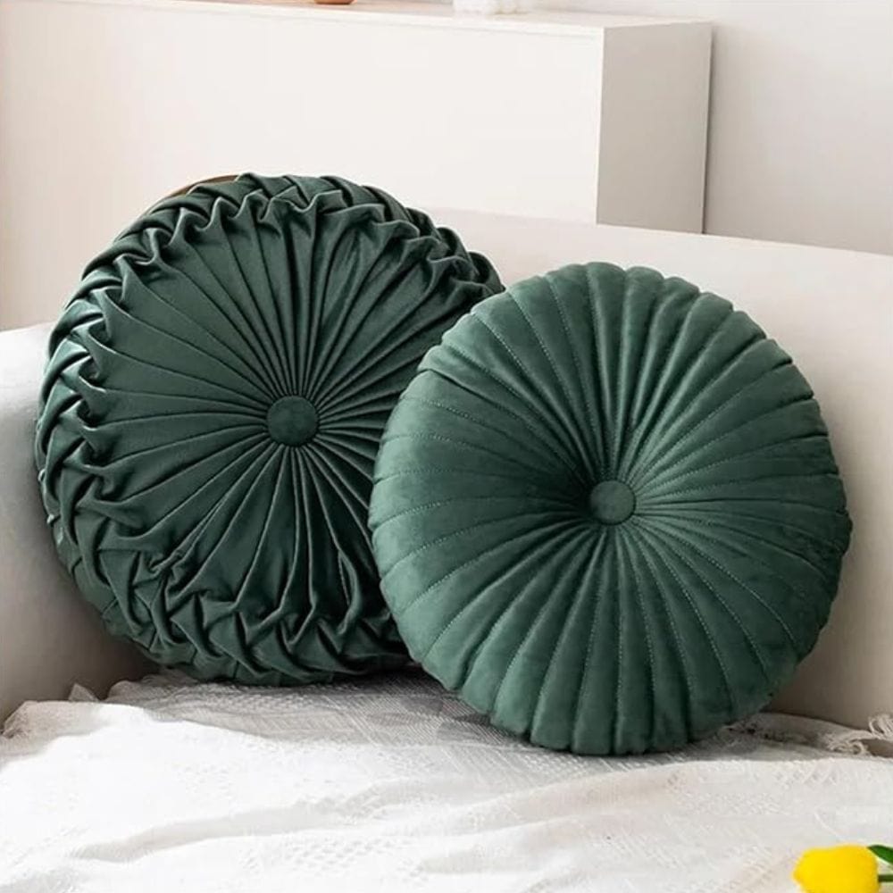 Coussin rond velours | Dreamy Sloth® Vert / 35x10 cm