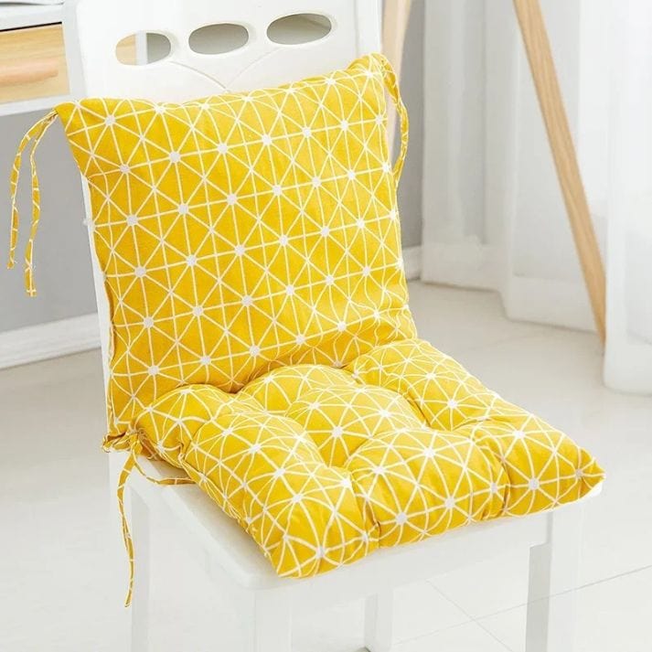 Coussins de chaises épais | DreamySloth® Jaune / 40x40 cm