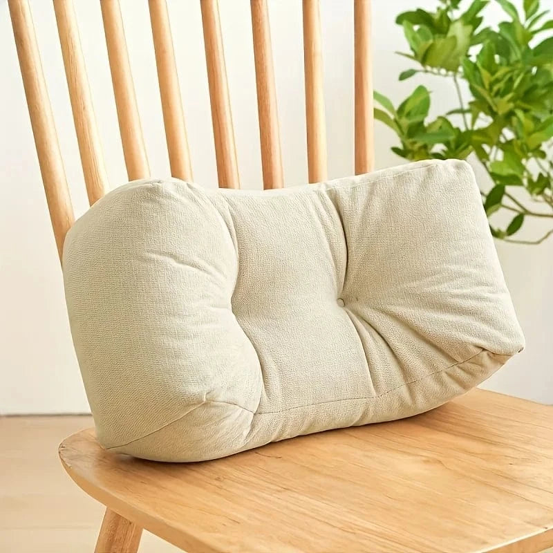 / OK / 1pc Gorgeous Lumbar Pillow for Napping, Student Backrest Cushion, Chair Cushion, Office Sleeping Pillow Blanc / 35x20 cm