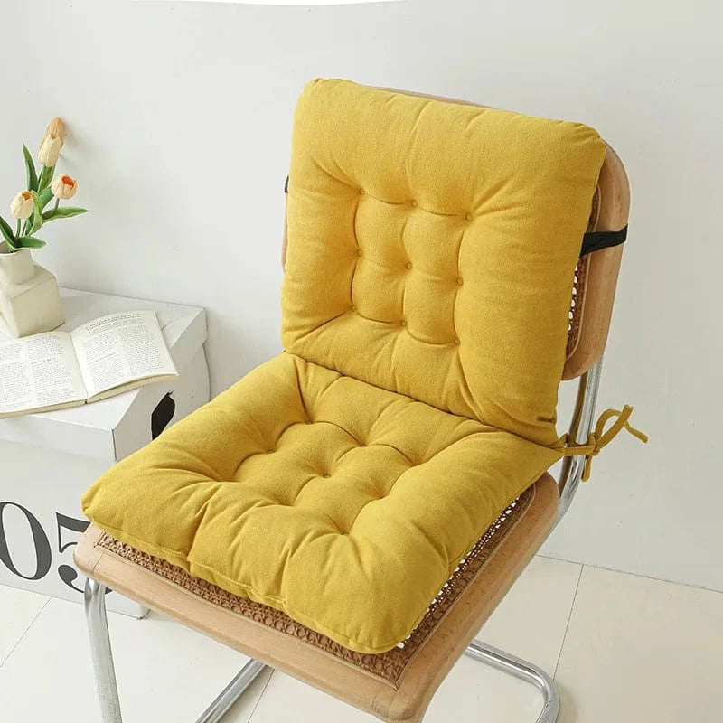 OK / 2025 new chenille one-piece chair cushion solid color simple sedentary bay window backrest cushion office chair cushion Mist yellow / 40x80cm 1pcs